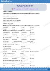 Đề thi giữa kì 1 Tiếng Anh 7 Right on! - Đề số 4